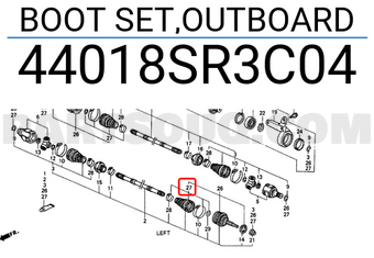 Honda 44018SR3C04 BOOT SET,OUTBOARD
