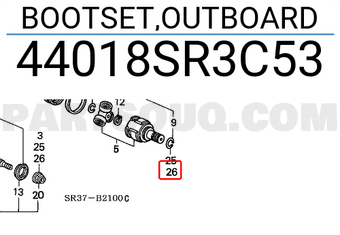 Honda 44018SR3C53 BOOTSET,OUTBOARD