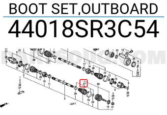 Honda 44018SR3C54 BOOT SET,OUTBOARD