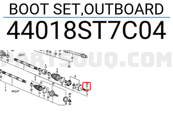Honda 44018ST7C04 BOOT SET,OUTBOARD