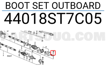 Honda 44018ST7C05 BOOT SET OUTBOARD