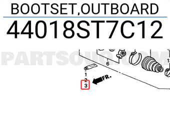 Honda 44018ST7C12 BOOTSET,OUTBOARD
