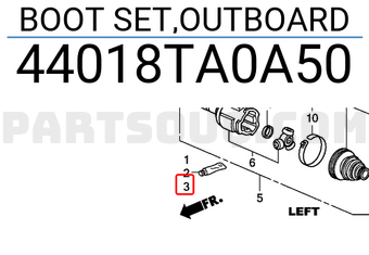 Honda 44018TA0A50 BOOT SET,OUTBOARD