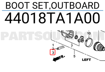 Honda 44018TA1A00 BOOT SET,OUTBOARD
