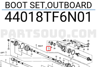 Honda 44018TF6N01 BOOT SET,OUTBOARD