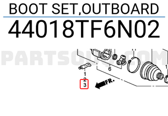 Honda 44018TF6N02 BOOT SET,OUTBOARD