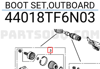 Honda 44018TF6N03 BOOT SET,OUTBOARD