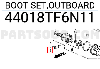Honda 44018TF6N11 BOOT SET,OUTBOARD