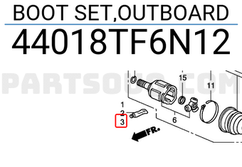 Honda 44018TF6N12 BOOT SET,OUTBOARD