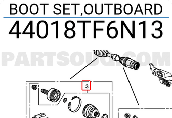 Honda 44018TF6N13 BOOT SET,OUTBOARD