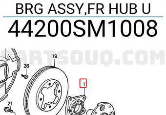 Honda 44200SM1008 BRG ASSY,FR HUB U