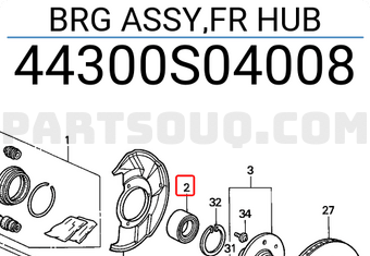 Honda 44300S04008 BRG ASSY,FR HUB