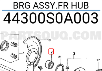 Honda 44300S0A003 BRG ASSY.FR HUB