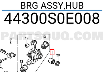 Honda 44300S0E008 BRG ASSY,HUB