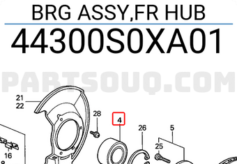 Honda 44300S0XA01 BRG ASSY,FR HUB