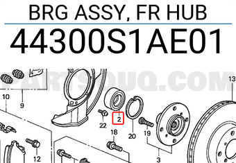 Honda 44300S1AE01 BRG ASSY, FR HUB