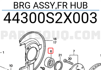 Honda 44300S2X003 BRG ASSY,FR HUB