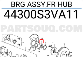 Honda 44300S3VA11 BRG ASSY,FR HUB