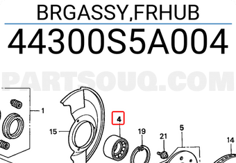 Honda 44300S5A004 BRGASSY,FRHUB