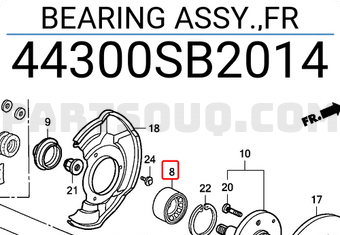 Honda 44300SB2014 BEARING ASSY.,FR