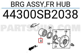 Honda 44300SB2038 BRG ASSY,FR HUB