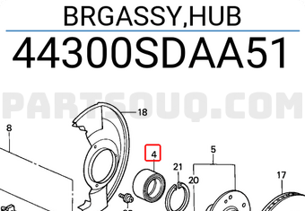 Honda 44300SDAA51 BRGASSY,HUB