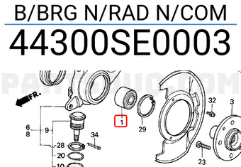 Honda 44300SE0003 B/BRG N/RAD N/COM