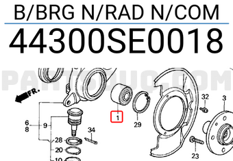 Honda 44300SE0018 B/BRG N/RAD N/COM
