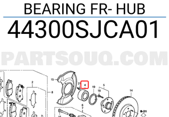 Honda 44300SJCA01 BEARING FR- HUB