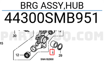 Honda 44300SMB951 BRG ASSY,HUB