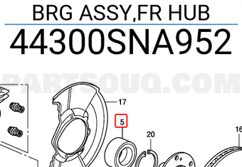 Honda 44300SNA952 BRG ASSY,FR HUB