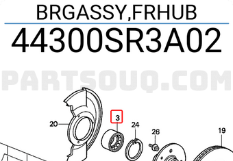 Honda 44300SR3A02 BRGASSY,FRHUB