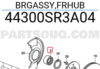 Honda 44300SR3A04 BRGASSY,FRHUB