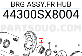 Honda 44300SX8004 BRG ASSY,FR HUB
