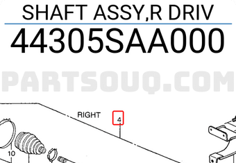 Honda 44305SAA000 SHAFT ASSY,R DRIV