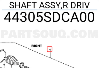 Honda 44305SDCA00 SHAFT ASSY,R DRIV