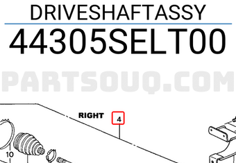 Honda 44305SELT00 DRIVESHAFTASSY