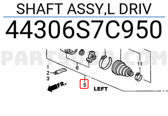 Honda 44306S7C950 SHAFT ASSY,L DRIV