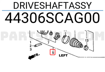 Honda 44306SCAG00 DRIVESHAFTASSY