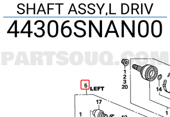 Honda 44306SNAN00 SHAFT ASSY,L DRIV