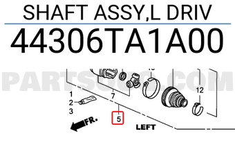 Honda 44306TA1A00 SHAFT ASSY,L DRIV