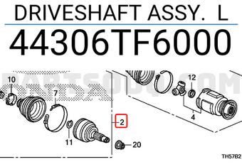Honda 44306TF6000 DRIVESHAFT ASSY. L