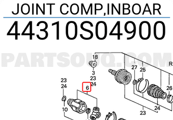 Honda 44310S04900 JOINT COMP,INBOAR