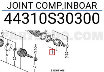 Honda 44310S30300 JOINT COMP,INBOAR