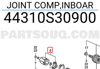 Honda 44310S30900 JOINT COMP,INBOAR