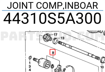 Honda 44310S5A300 JOINT COMP,INBOAR