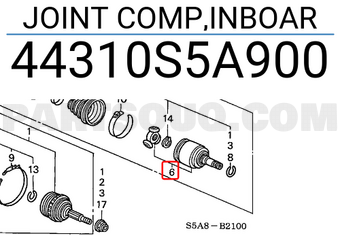 Honda 44310S5A900 JOINT COMP,INBOAR