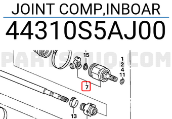 Honda 44310S5AJ00 JOINT COMP,INBOAR