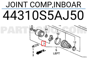 Honda 44310S5AJ50 JOINT COMP,INBOAR