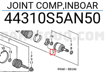 Honda 44310S5AN50 JOINT COMP,INBOAR